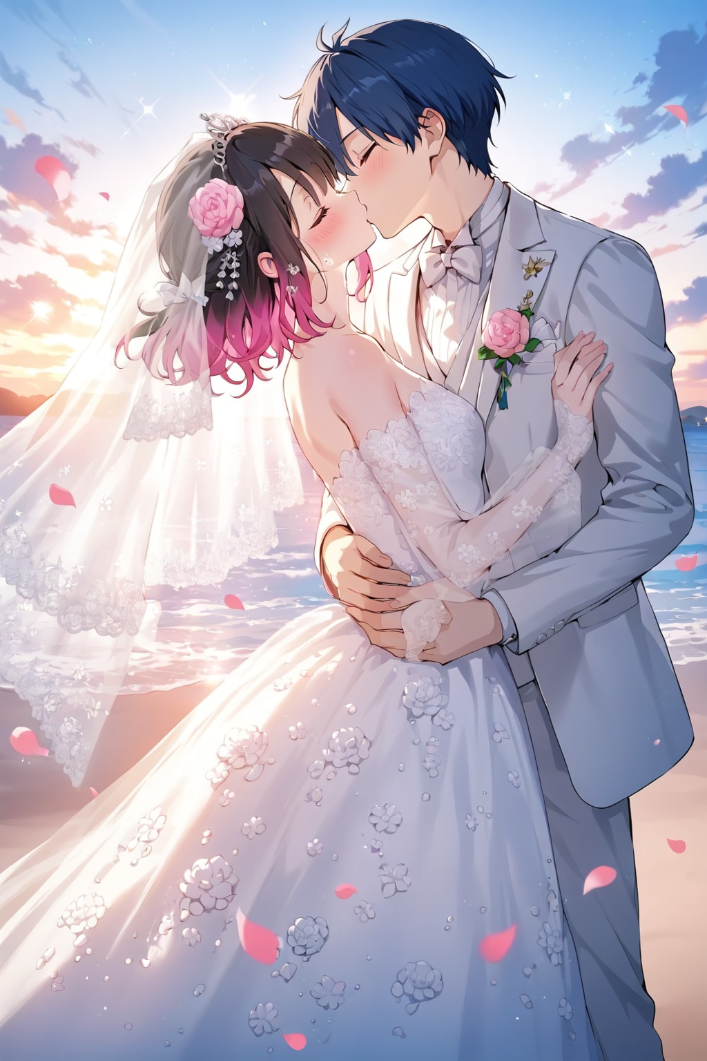海辺のロマンチックな結婚式
