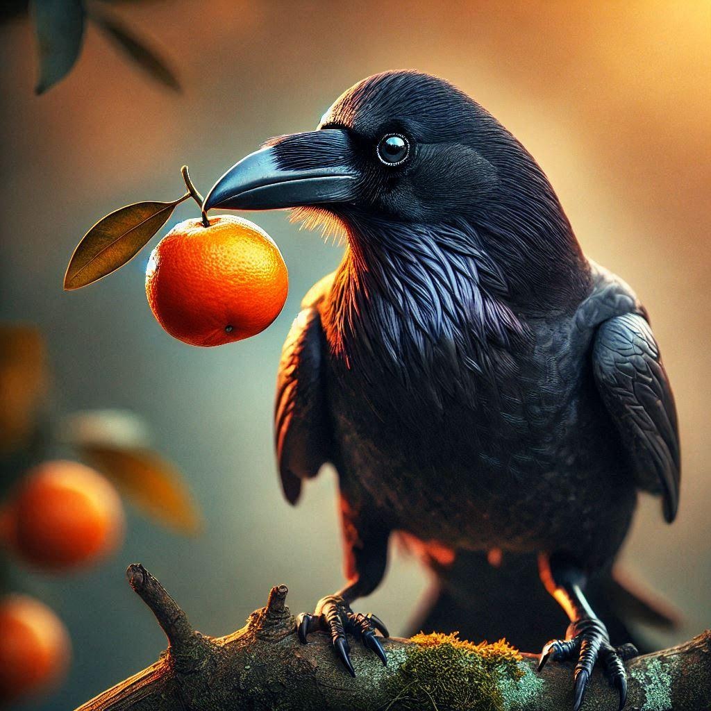 ミカンとカラス
