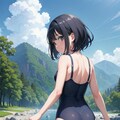 スクール水着の女の子 2枚目