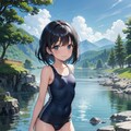 スクール水着の女の子 4枚目