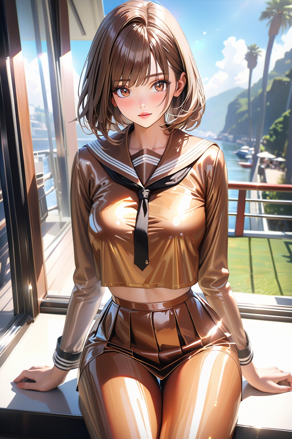 チョコレート製っぽい制服を試行錯誤中 | の人気AIイラスト・グラビア