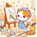 🐱絵を描く猫 4枚目