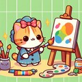 🐱絵を描く猫 9枚目