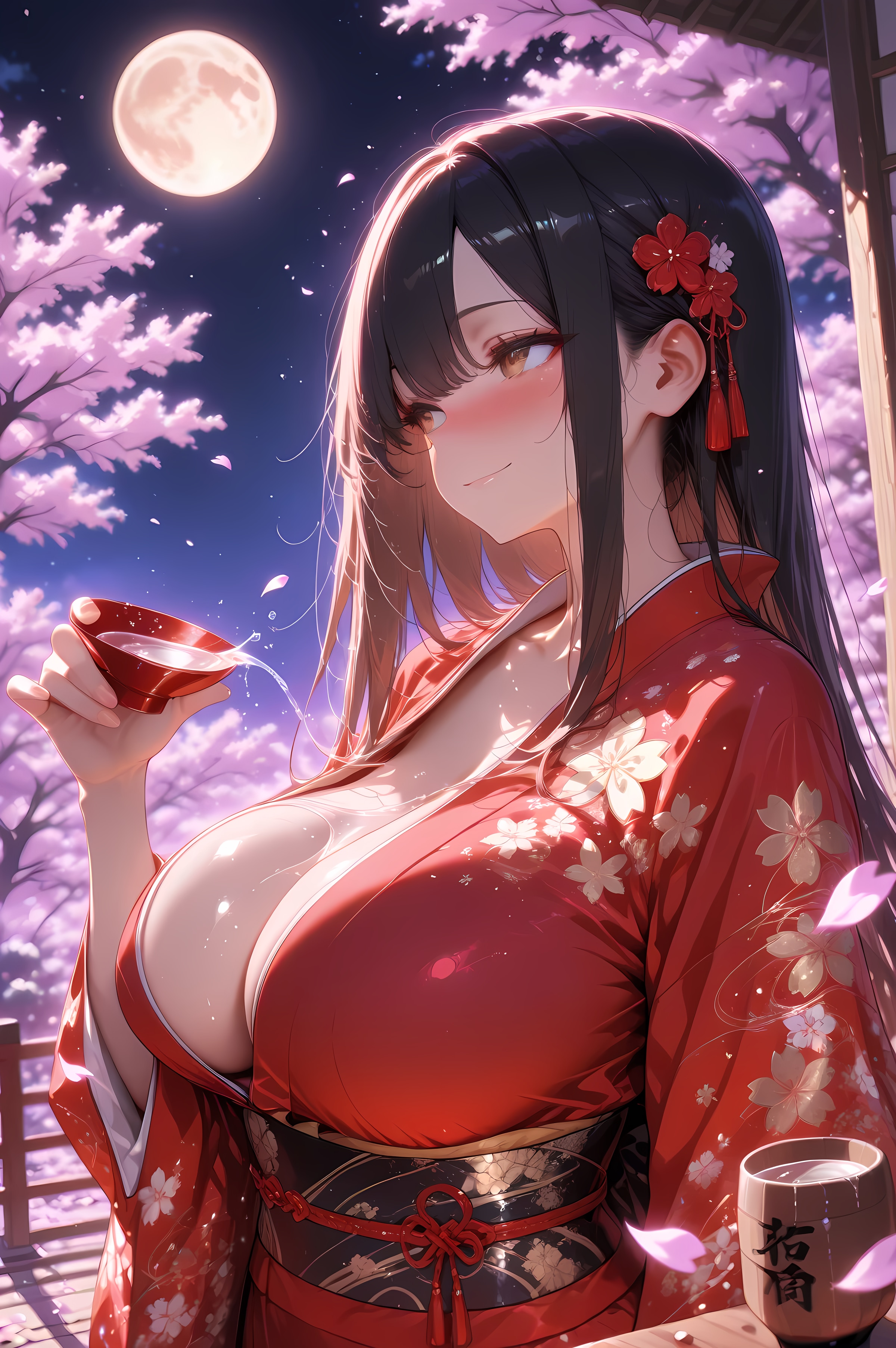 花見酒　月見酒