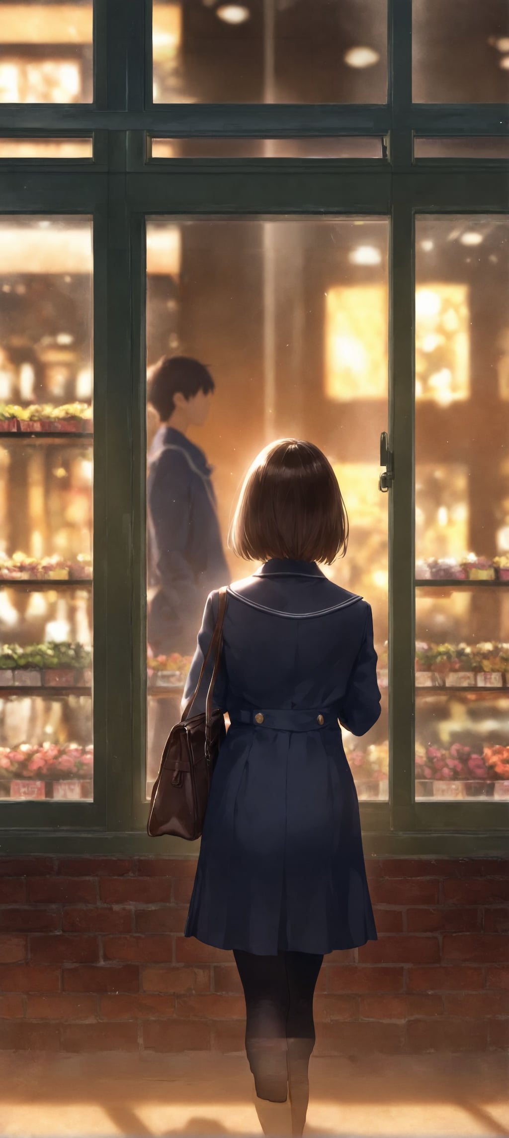 硝子越しの視線