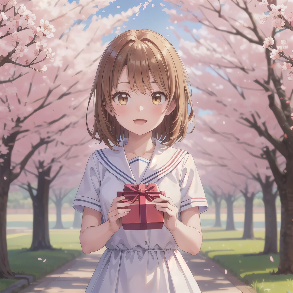 茶髪ボブでセーラー服の少女３