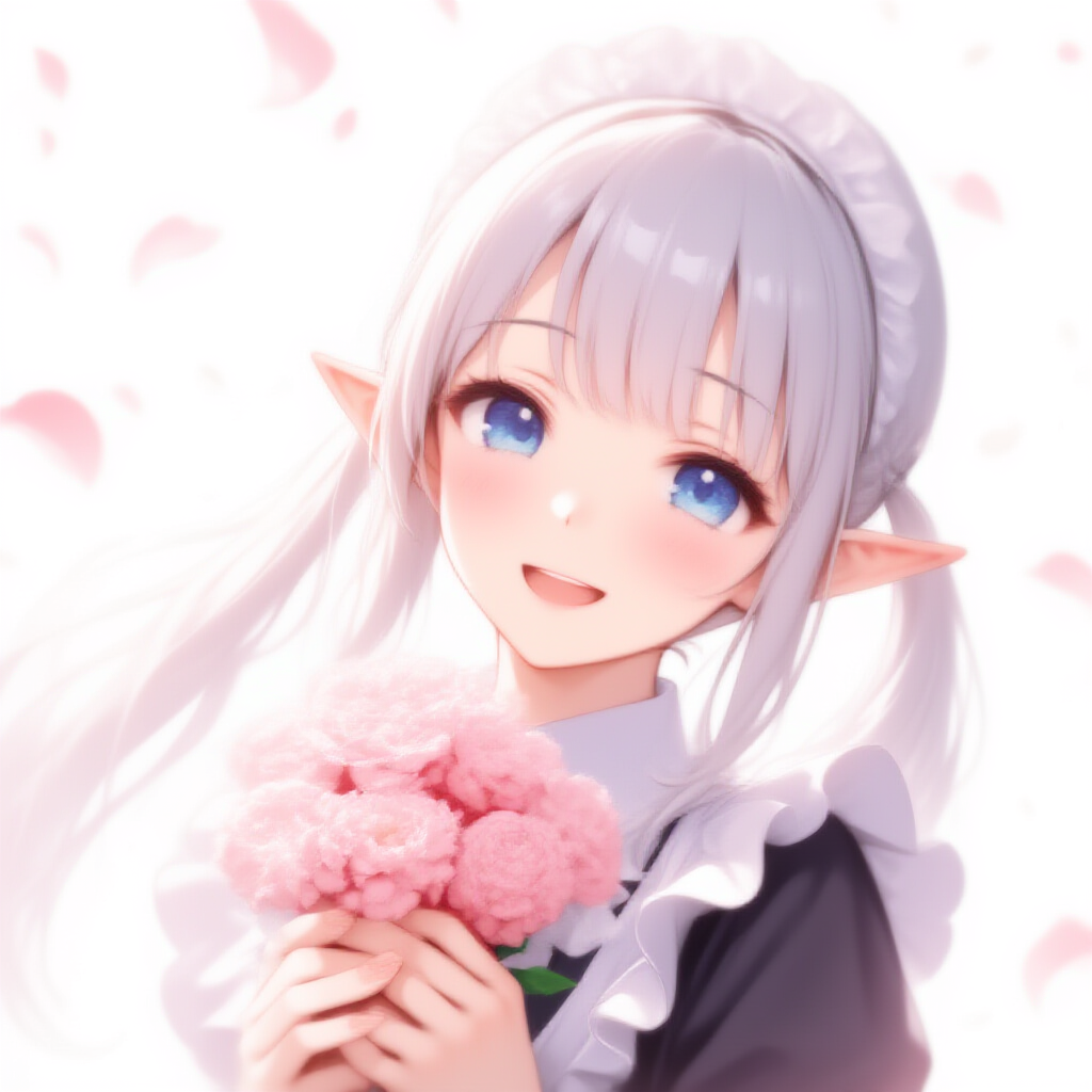 エルフのメイドさんから花束を・・・