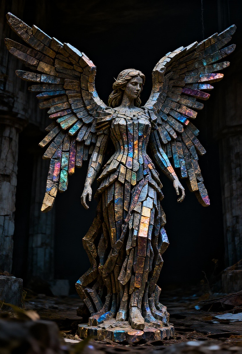 statue of angel made of columnar joint | の人気AIイラスト・グラビア