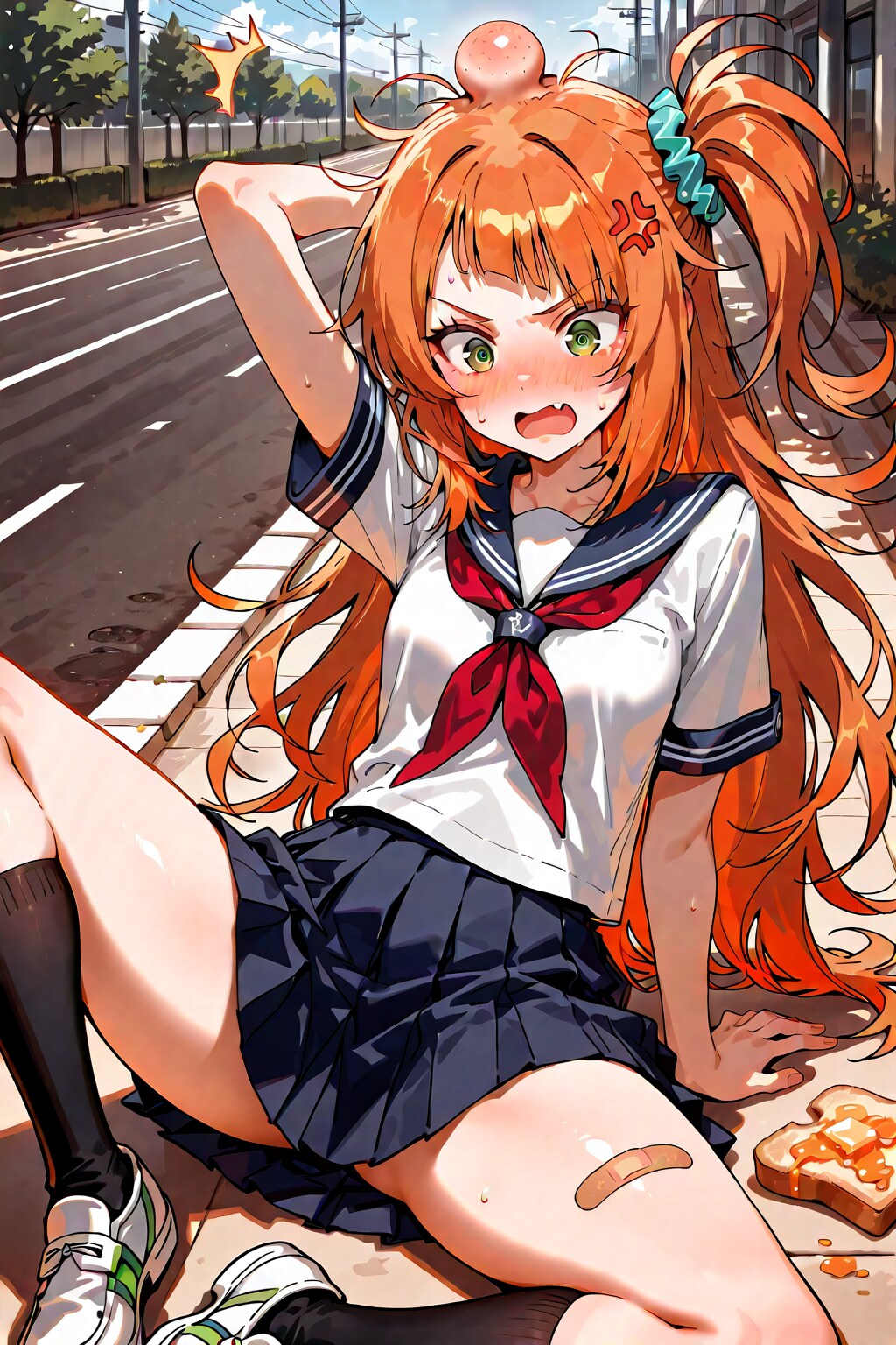 登校中　！ぶつかった