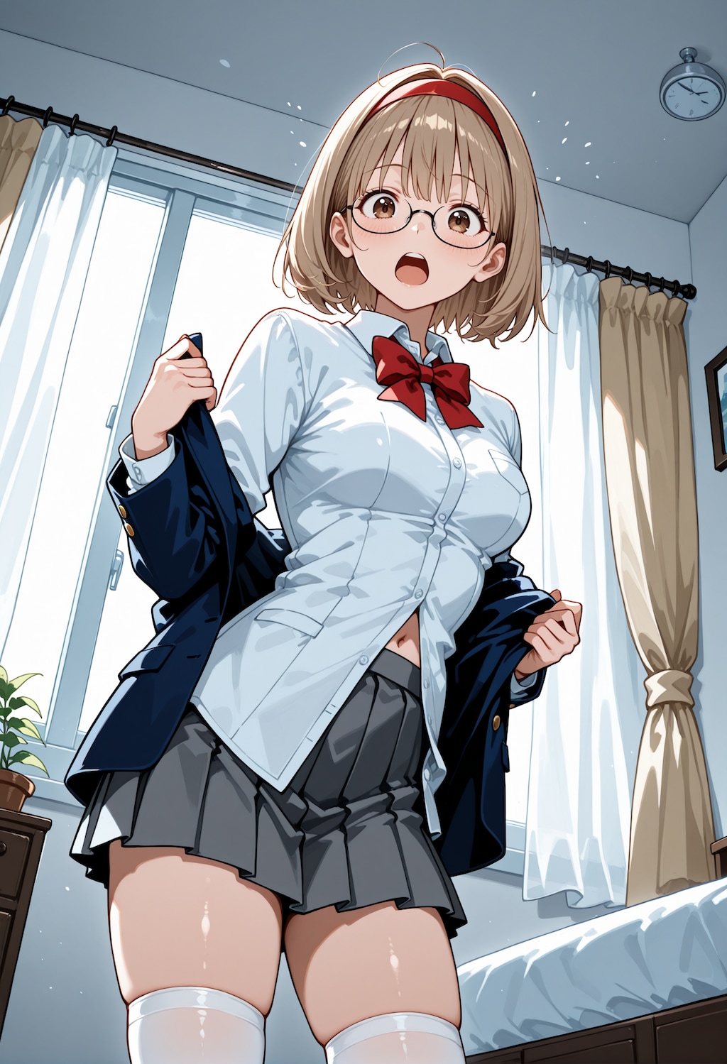 【今日の腹筋】寝坊して慌てて着替える智美