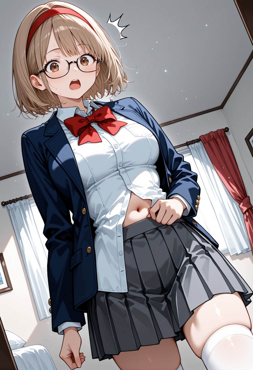 【今日の腹筋】寝坊して慌てて着替える智美