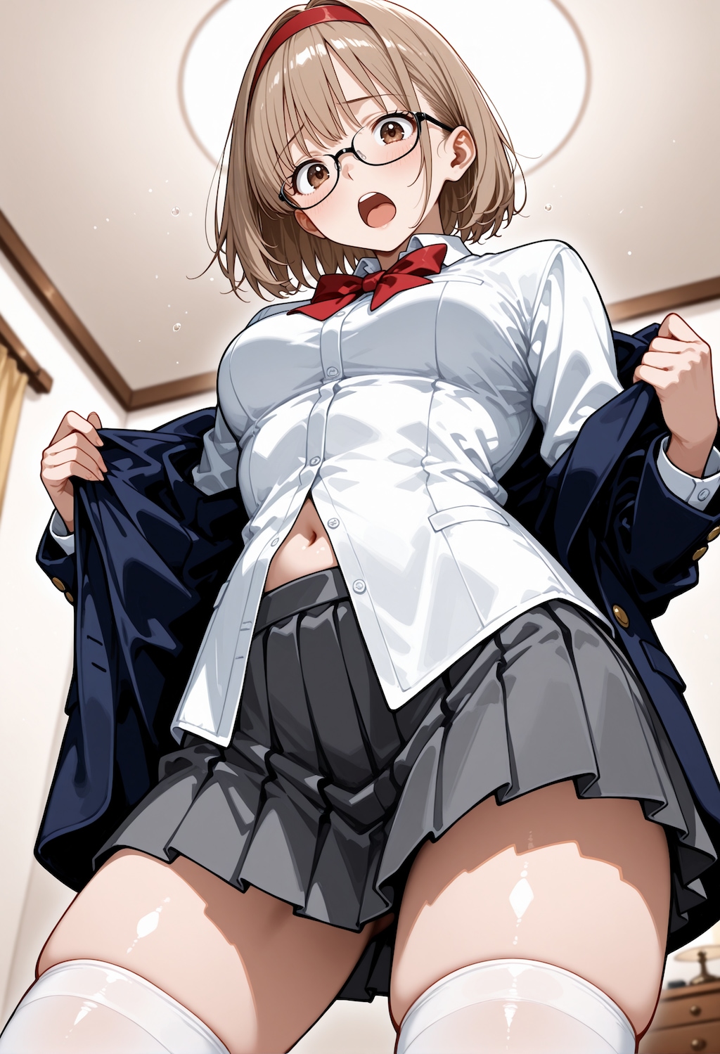 【今日の腹筋】寝坊して慌てて着替える智美