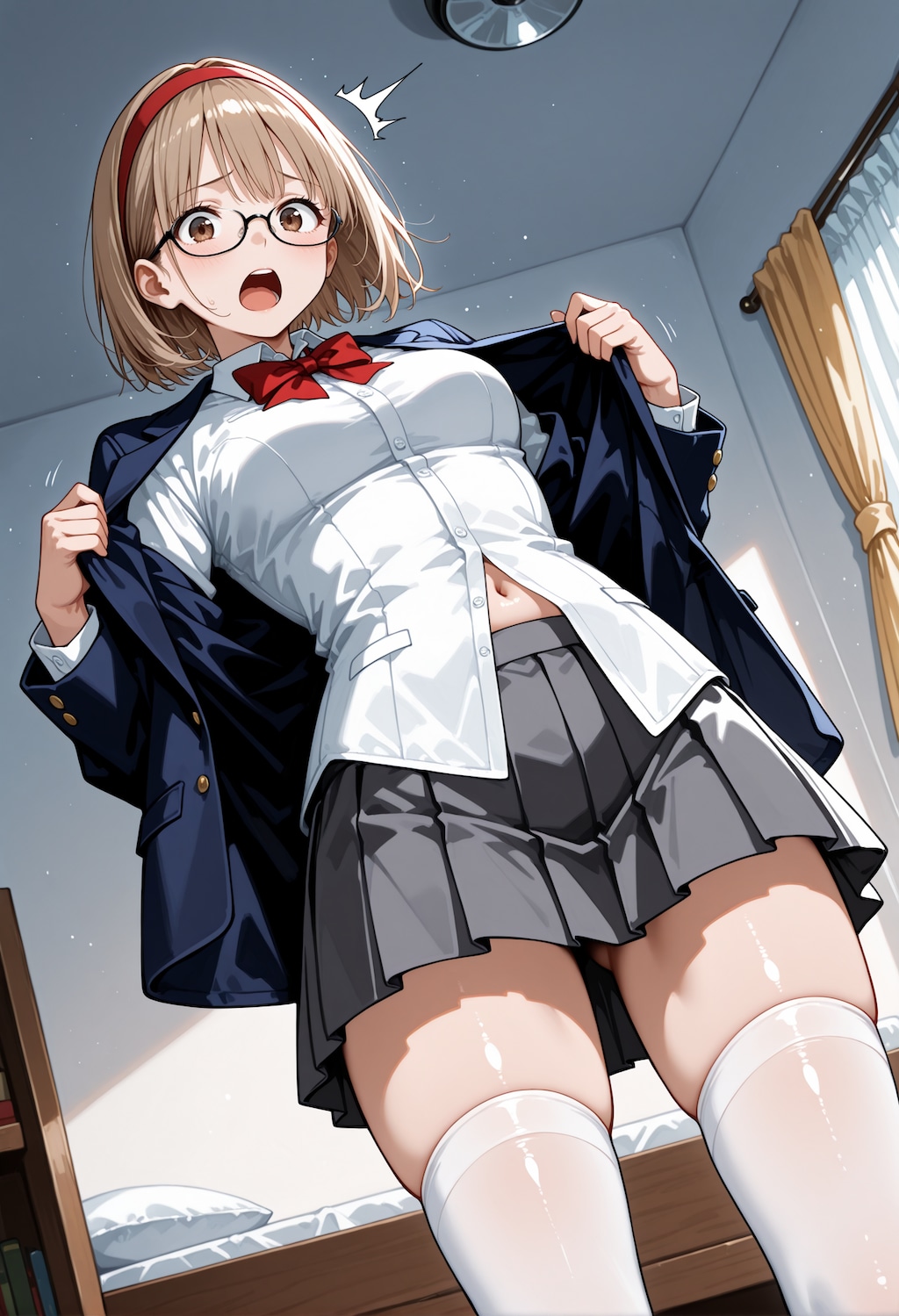 【今日の腹筋】寝坊して慌てて着替える智美