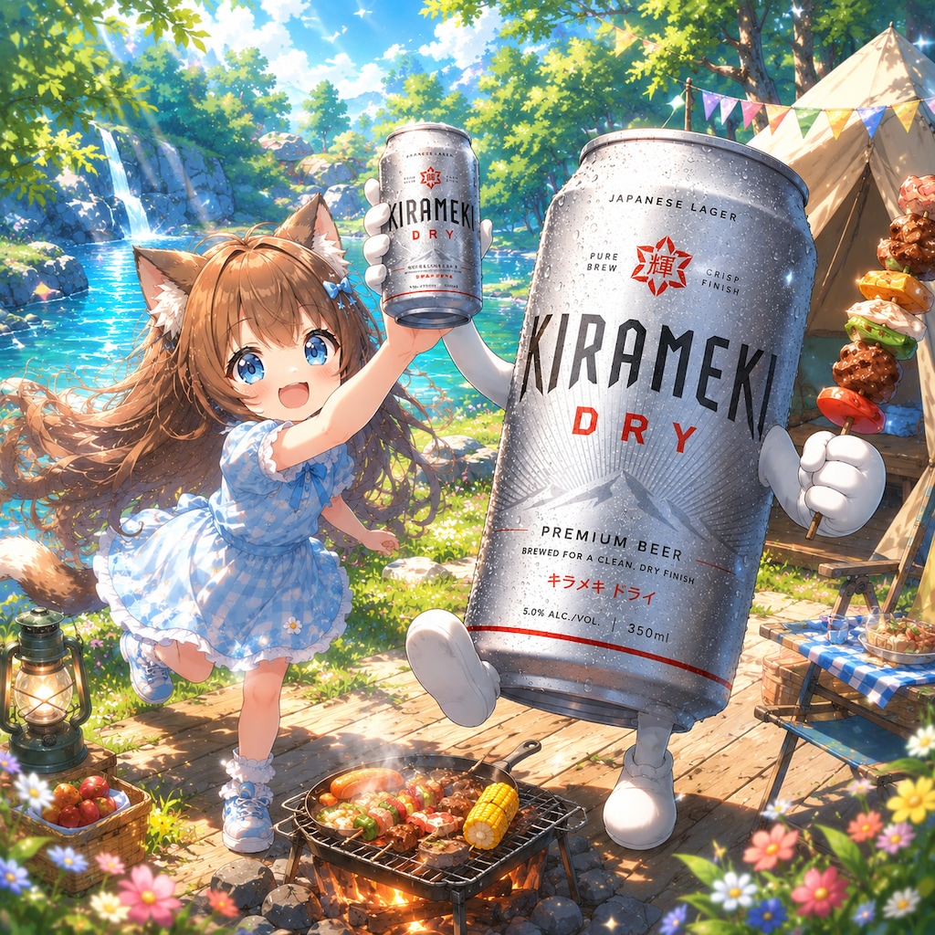 川遊びする小さな女の子