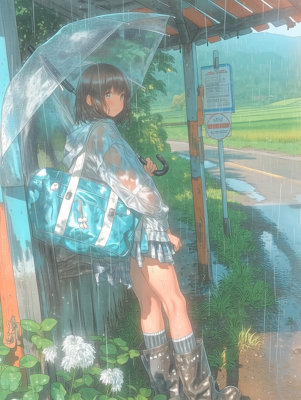 バスは、まだ来ない。