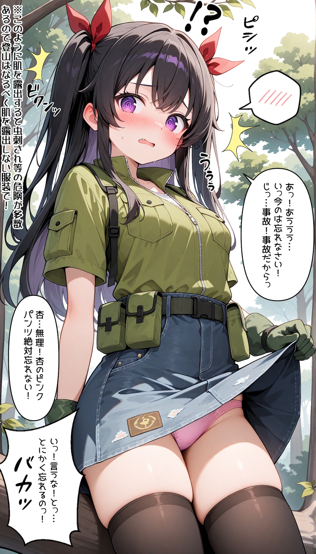 タケノコが食べたいとボヤいたら山に山菜取りに連れていかれた杏ちゃん