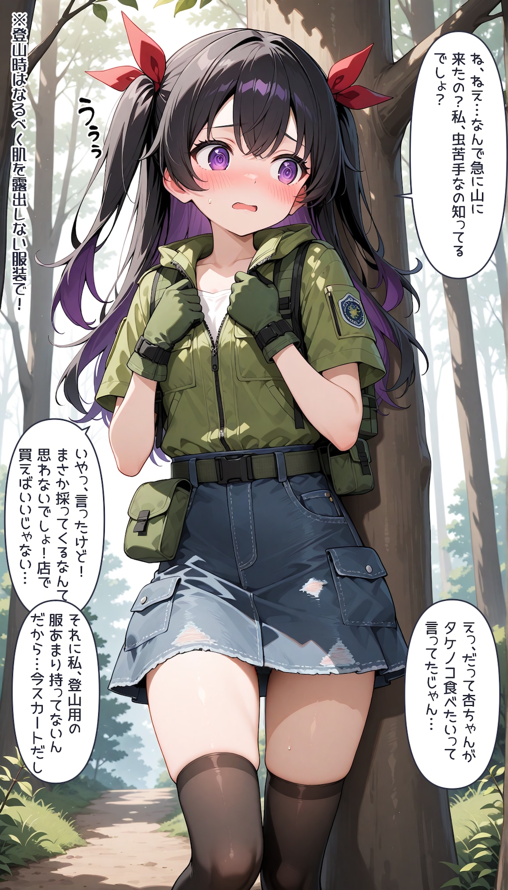 タケノコが食べたいとボヤいたら山に山菜取りに連れていかれた杏ちゃん