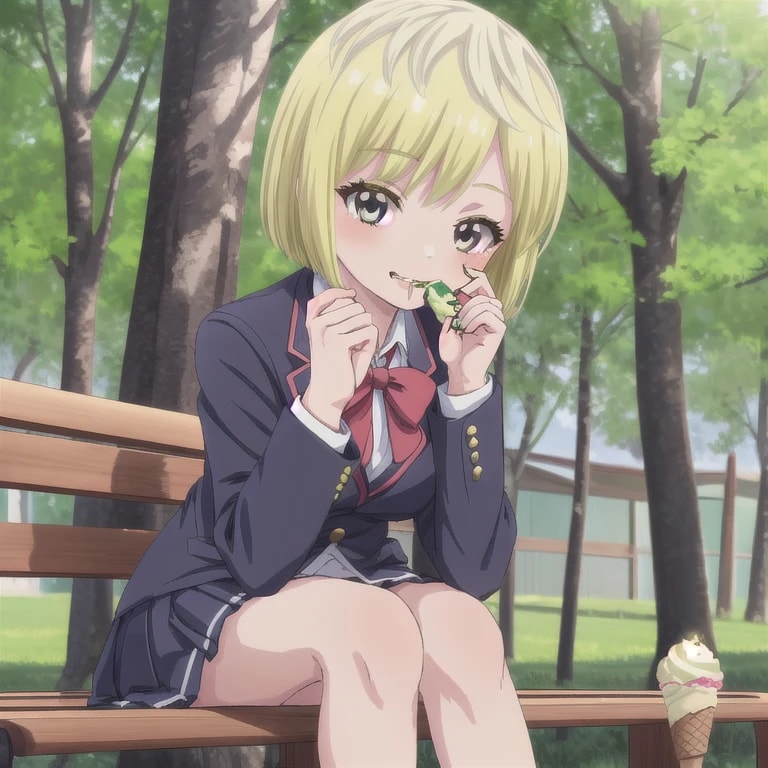 金髪ボブでブレザーの少女４ | の人気AIイラスト・グラビア