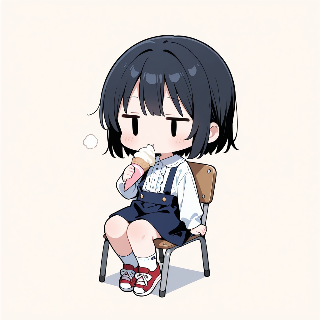 ソフトクリームを食べる
