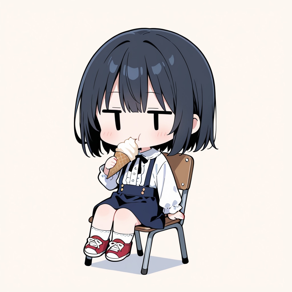 ソフトクリームを食べる