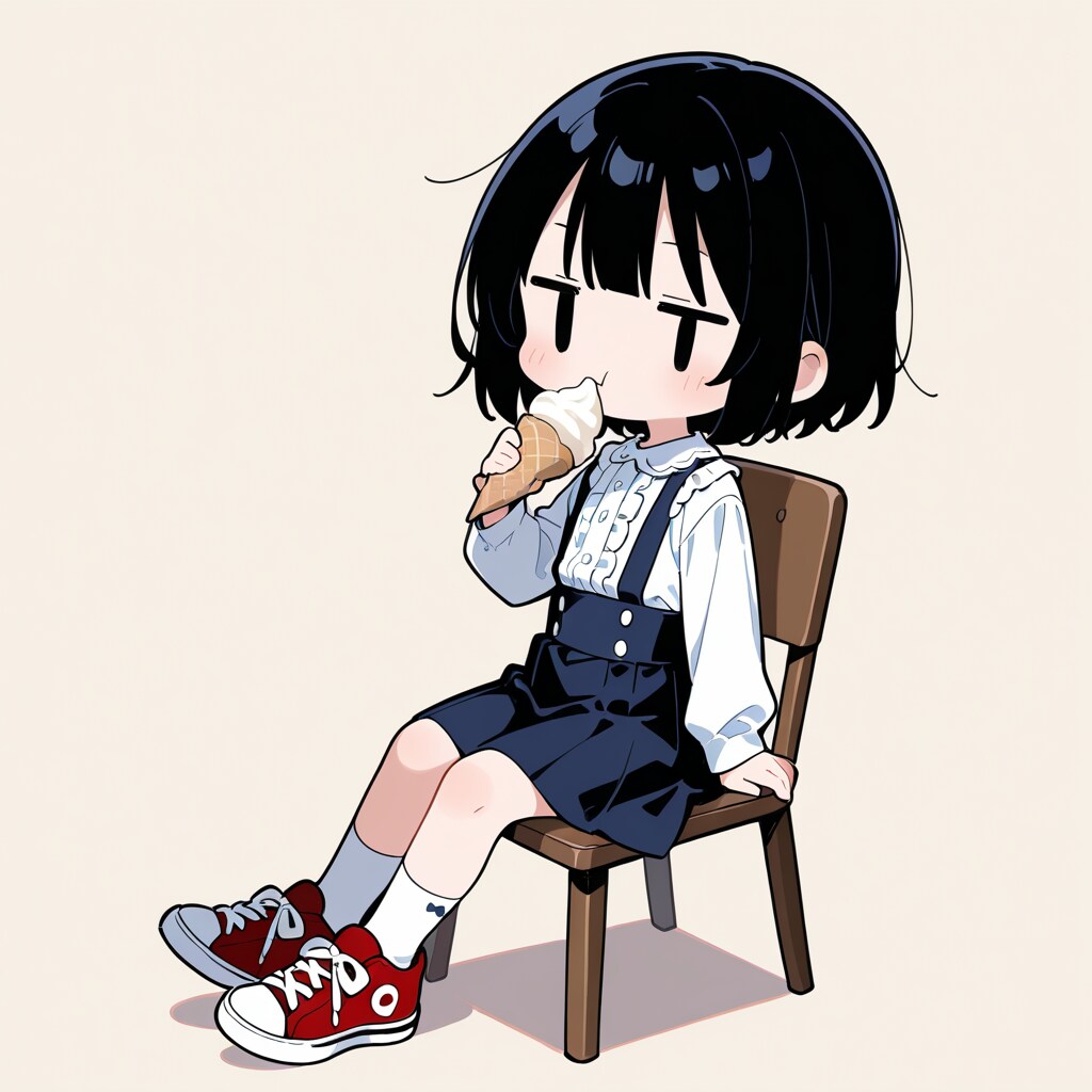 ソフトクリームを食べる
