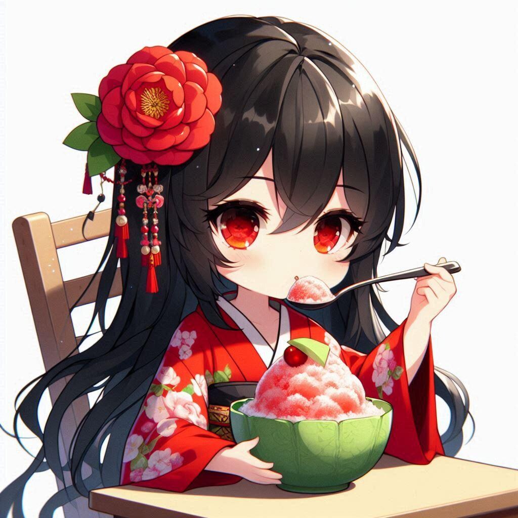 かき氷とツバキさん