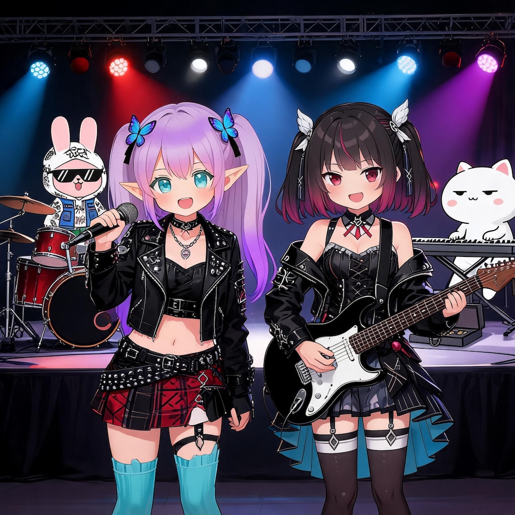 ライブをしているミテルちゃんとすみれちゃん＋α