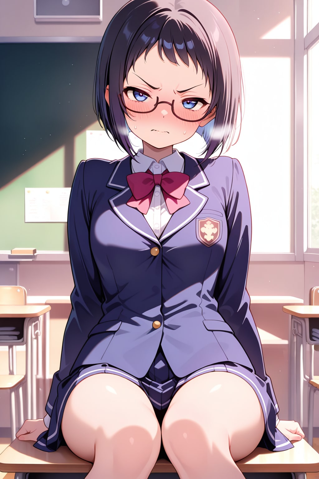 メガネ女子　制服