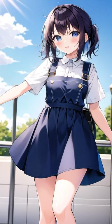 ジャンパースカート(midi pinafore dress)