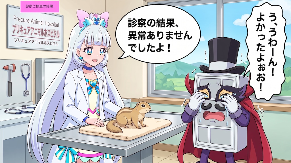 ハンニンダー、キュアニャミー院長にペットを診察して貰う