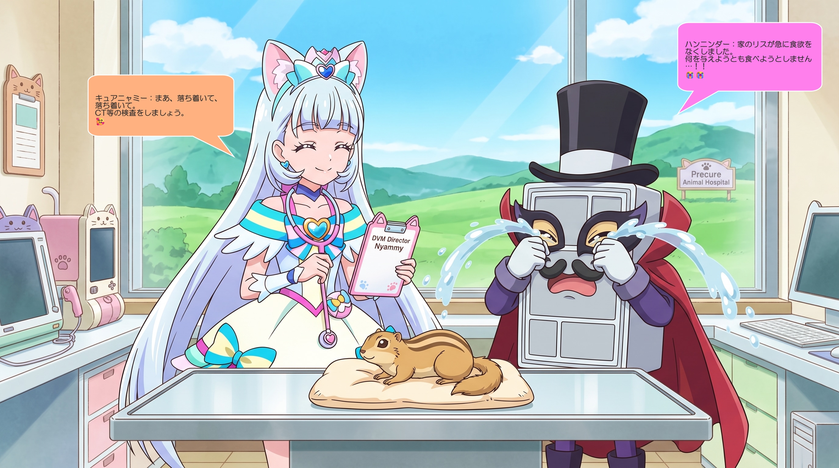 ハンニンダー、キュアニャミー院長にペットを診察して貰う