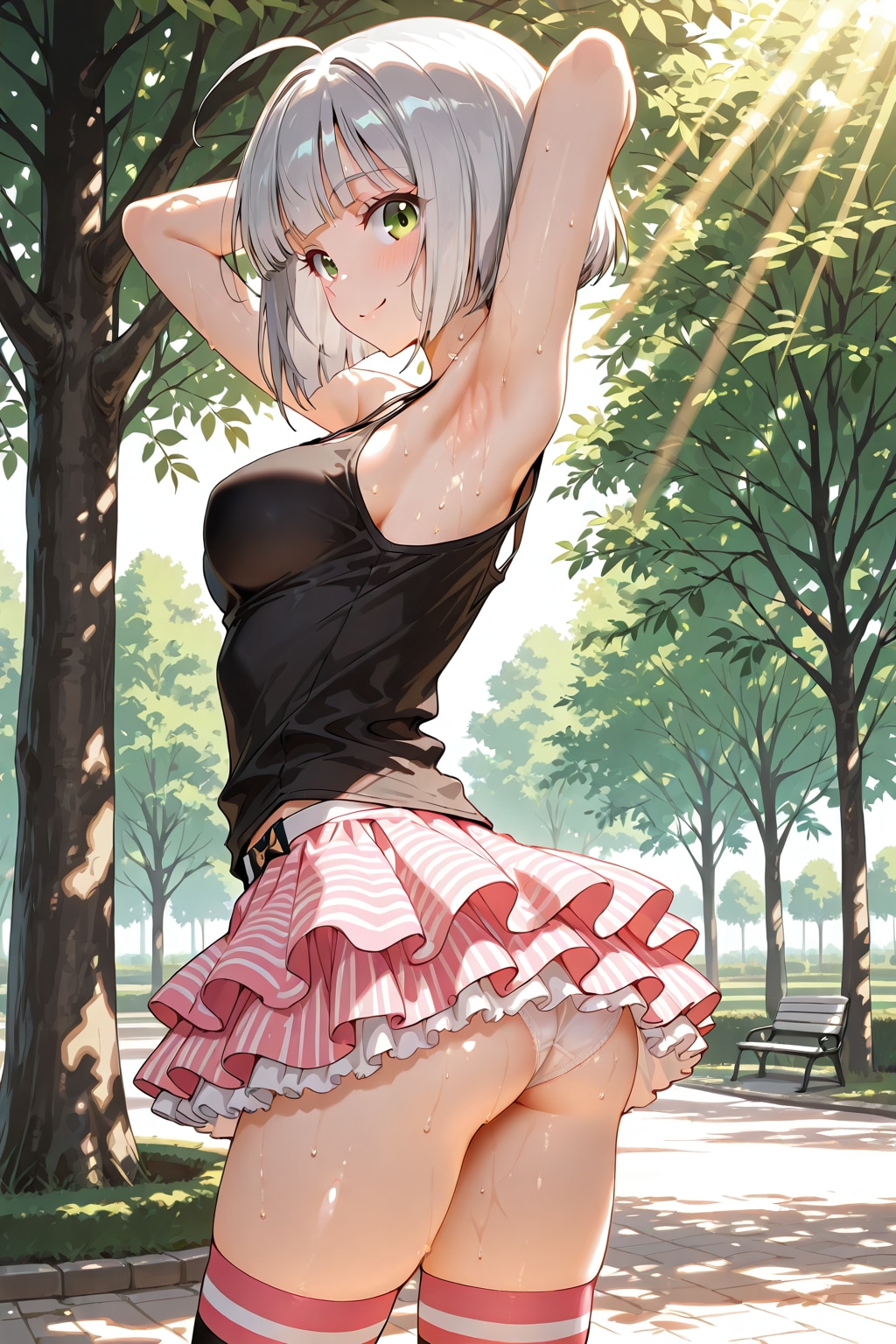公園で私服編、後ろから