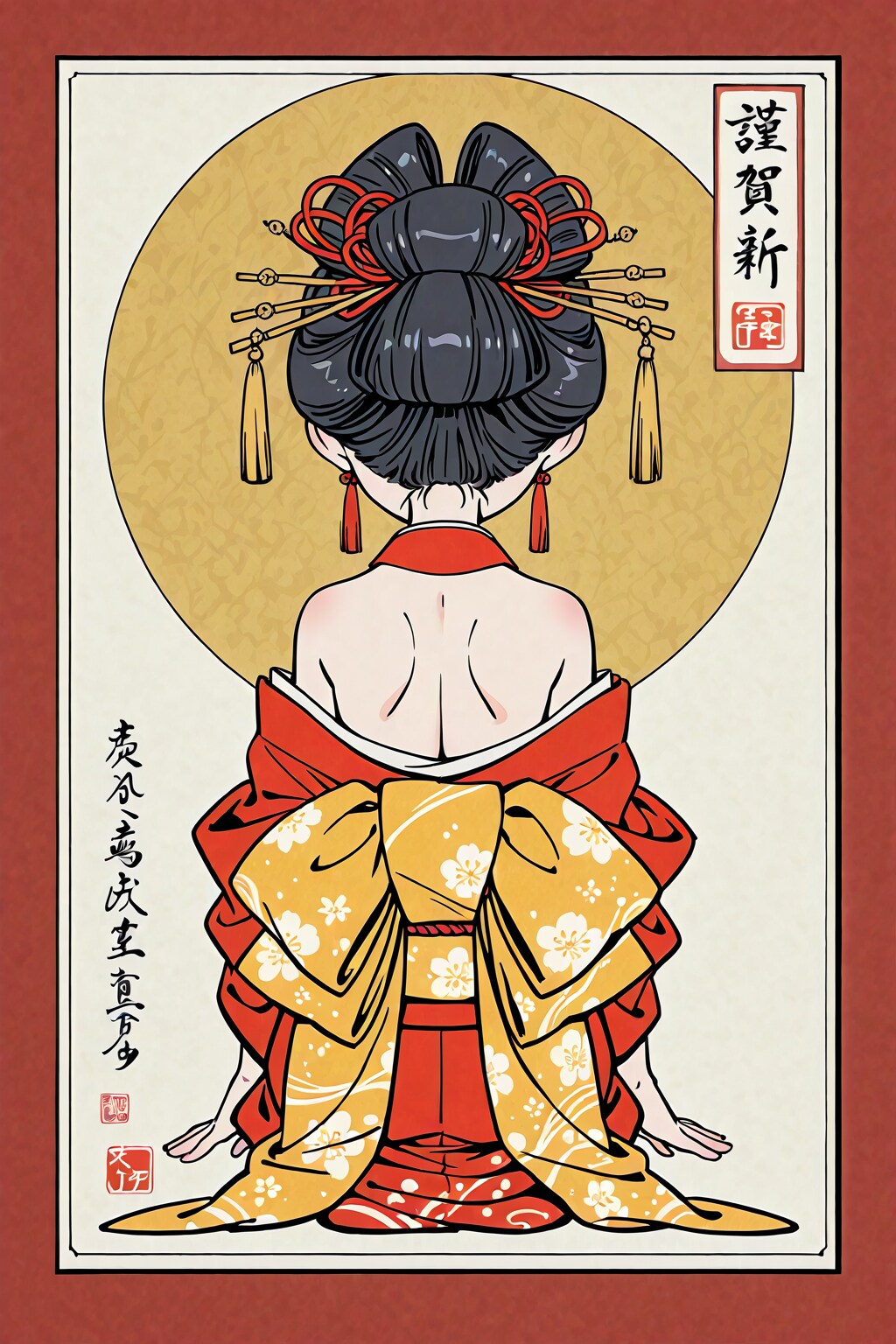 着物ガールの背中