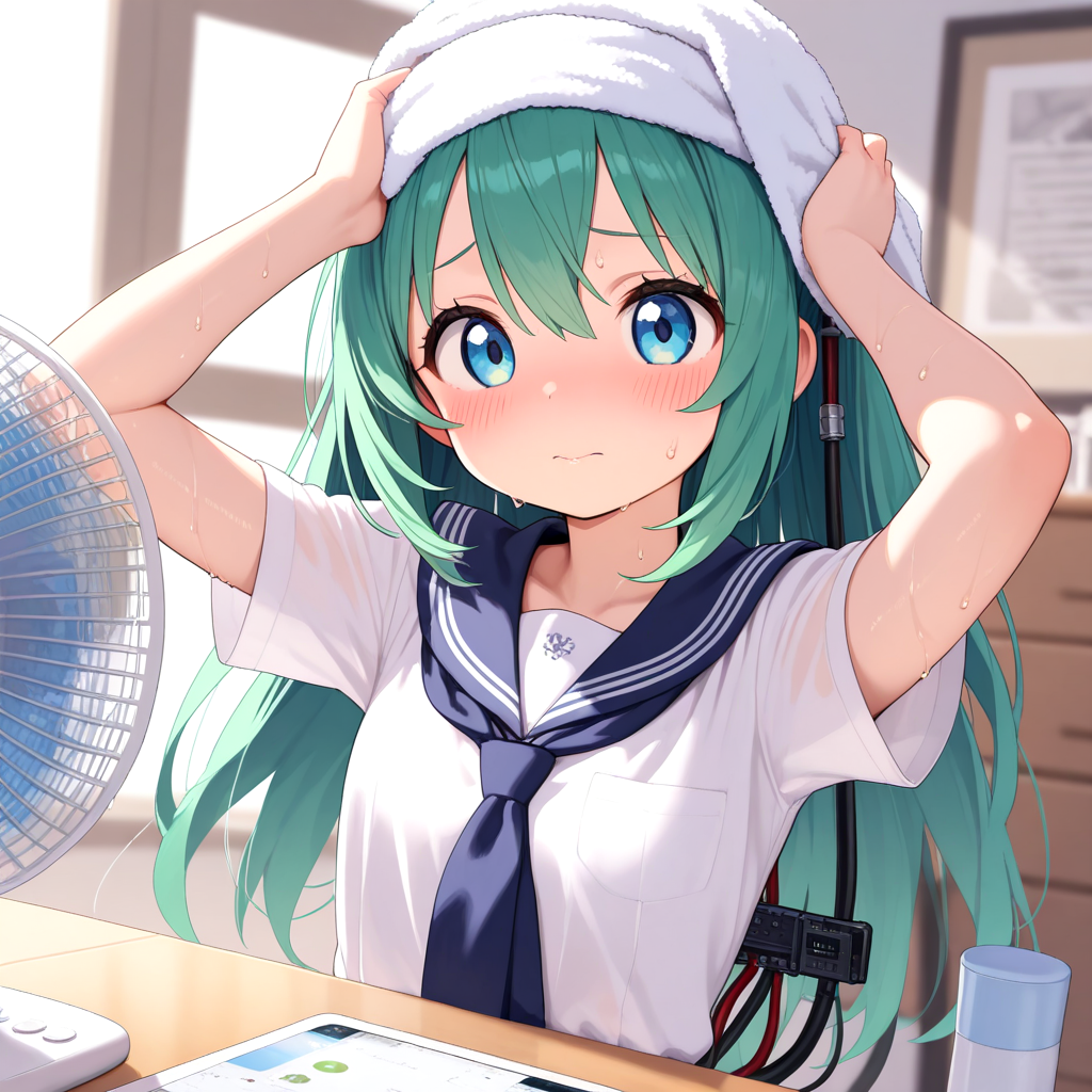 GPU学園内でダントツに発熱しやすい緑髪の5090ちゃん。