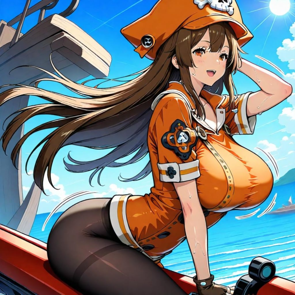 夏のイルカに乗った人妻