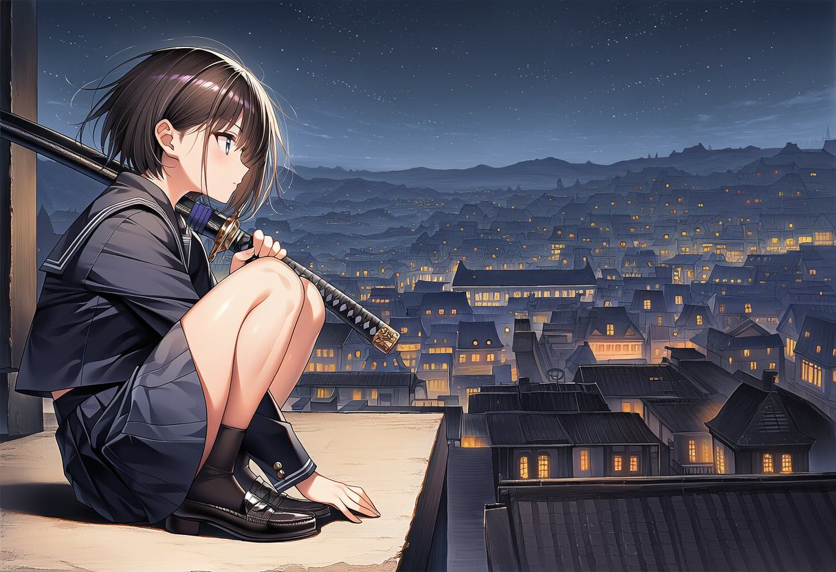 制服少女　刀