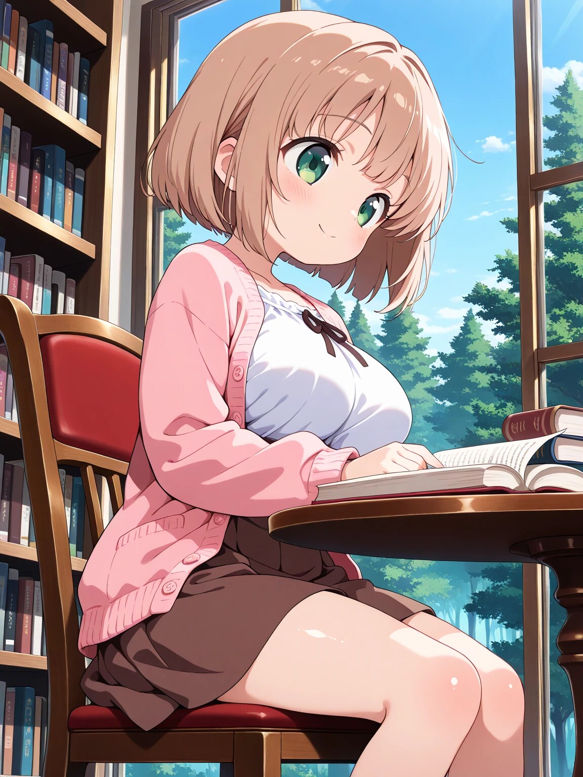 こはるちゃんと図書館 | の人気AIイラスト・グラビア