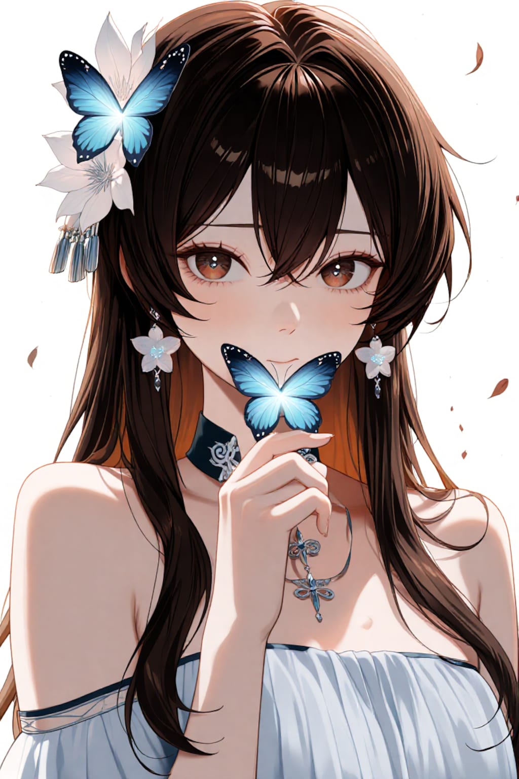 蝶々と花と女の子