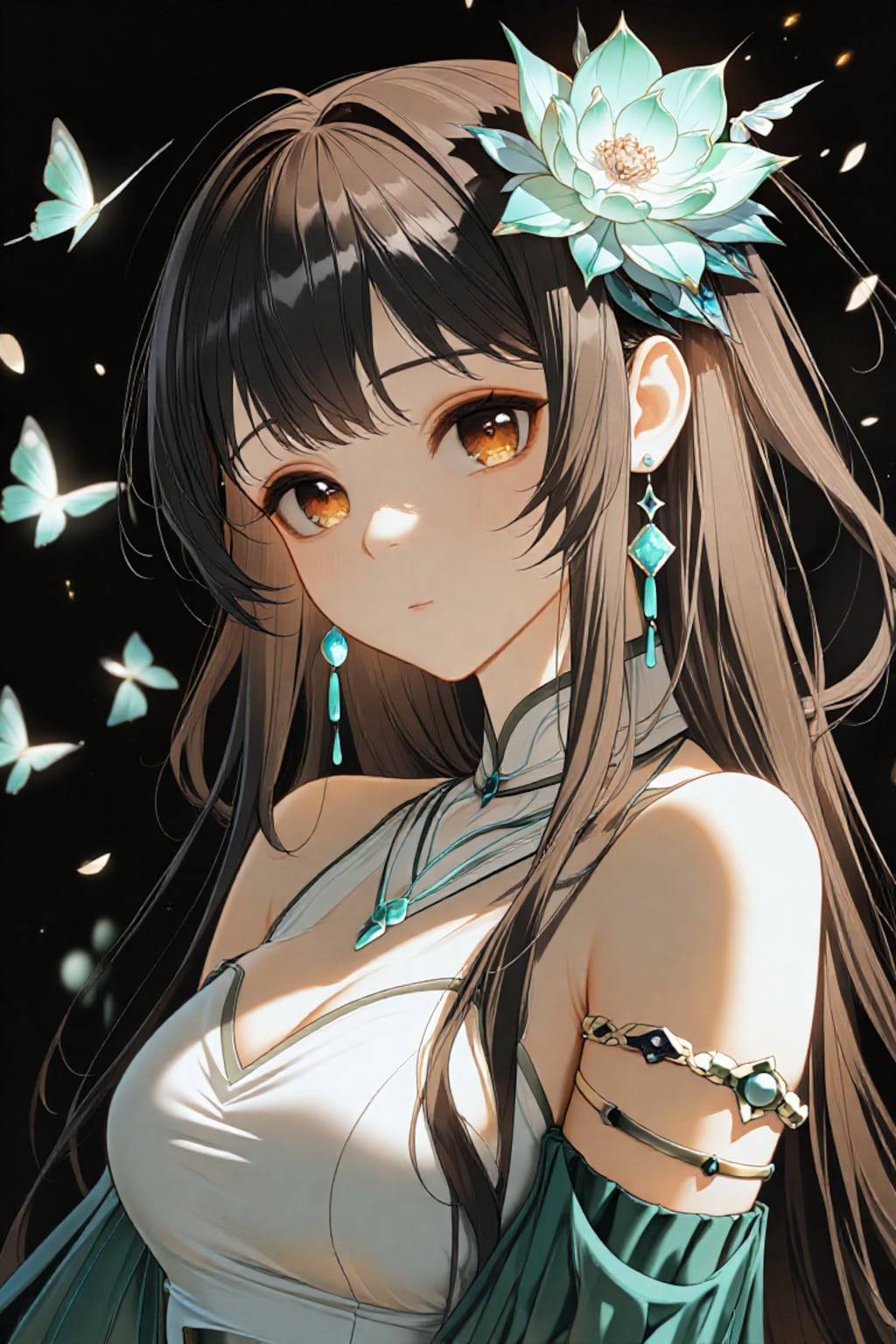 蝶々と花と女の子