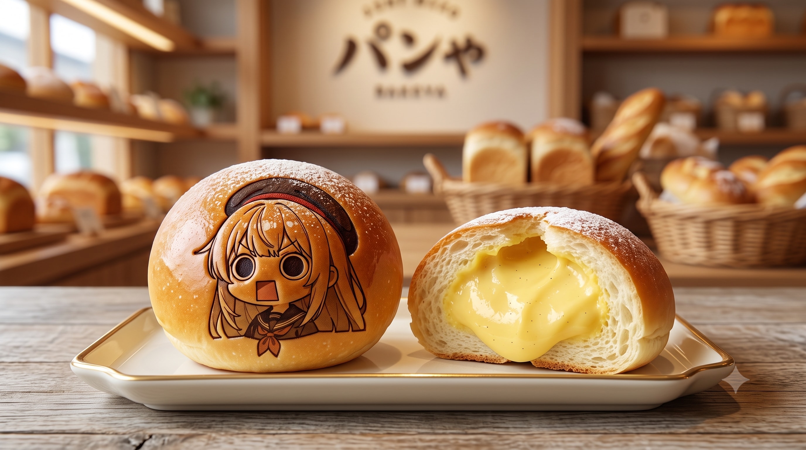 えらいこっちゃ嬢印のカスタードクリーム増量クリームパン