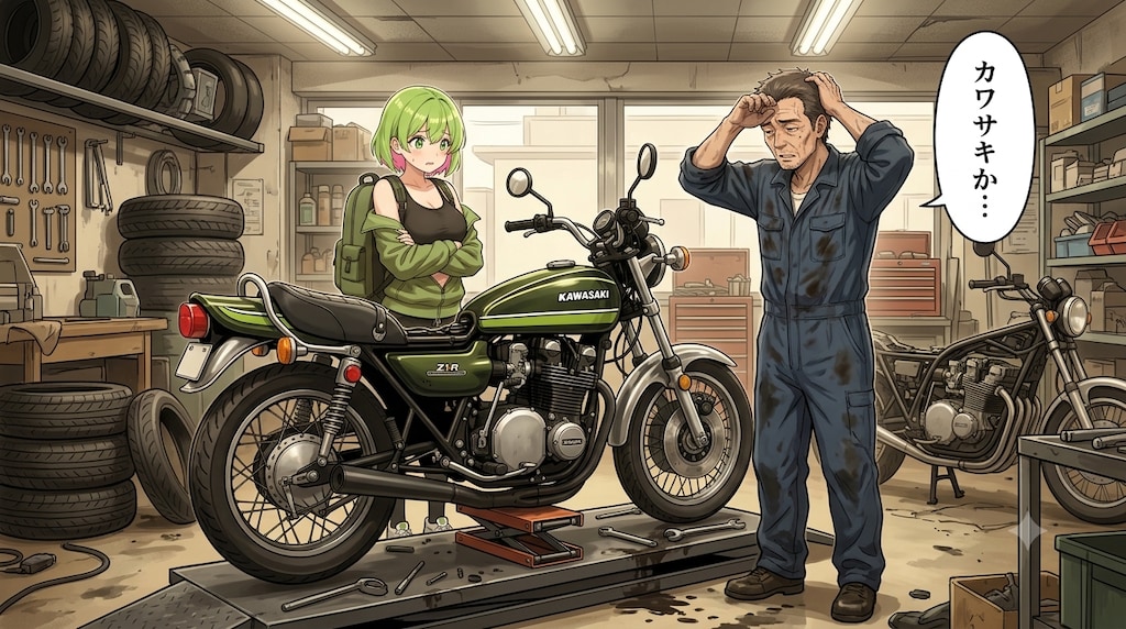 川崎ちゃんのバイクを修理に持って行ったが…