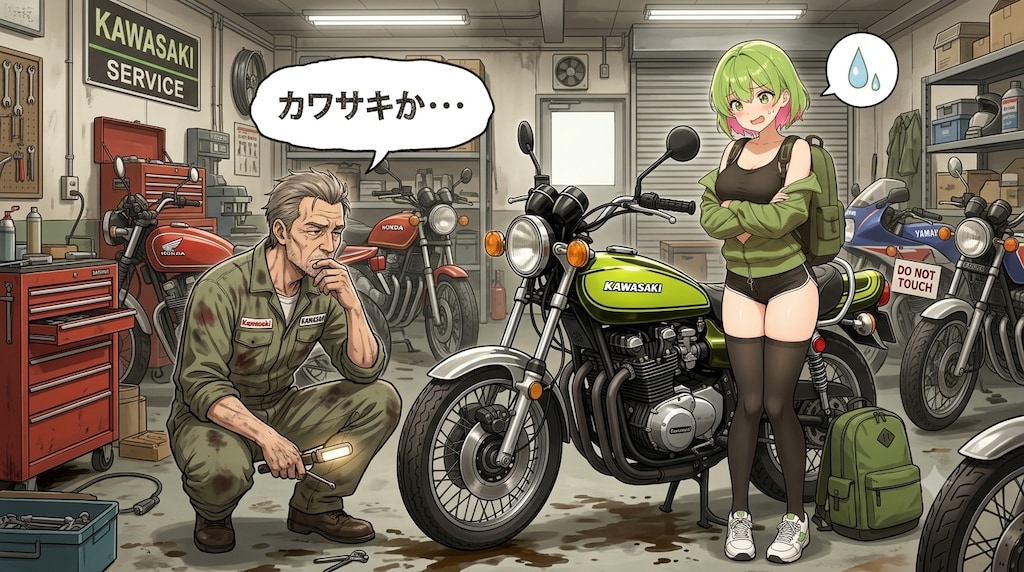 川崎ちゃんのバイクを修理に持って行ったが…