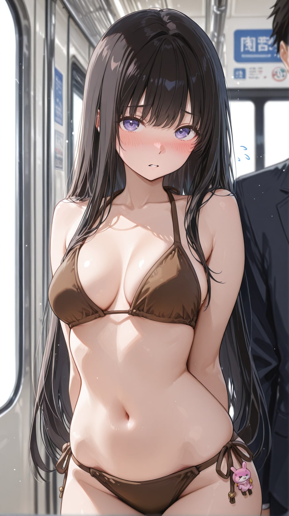 電車でビキニ