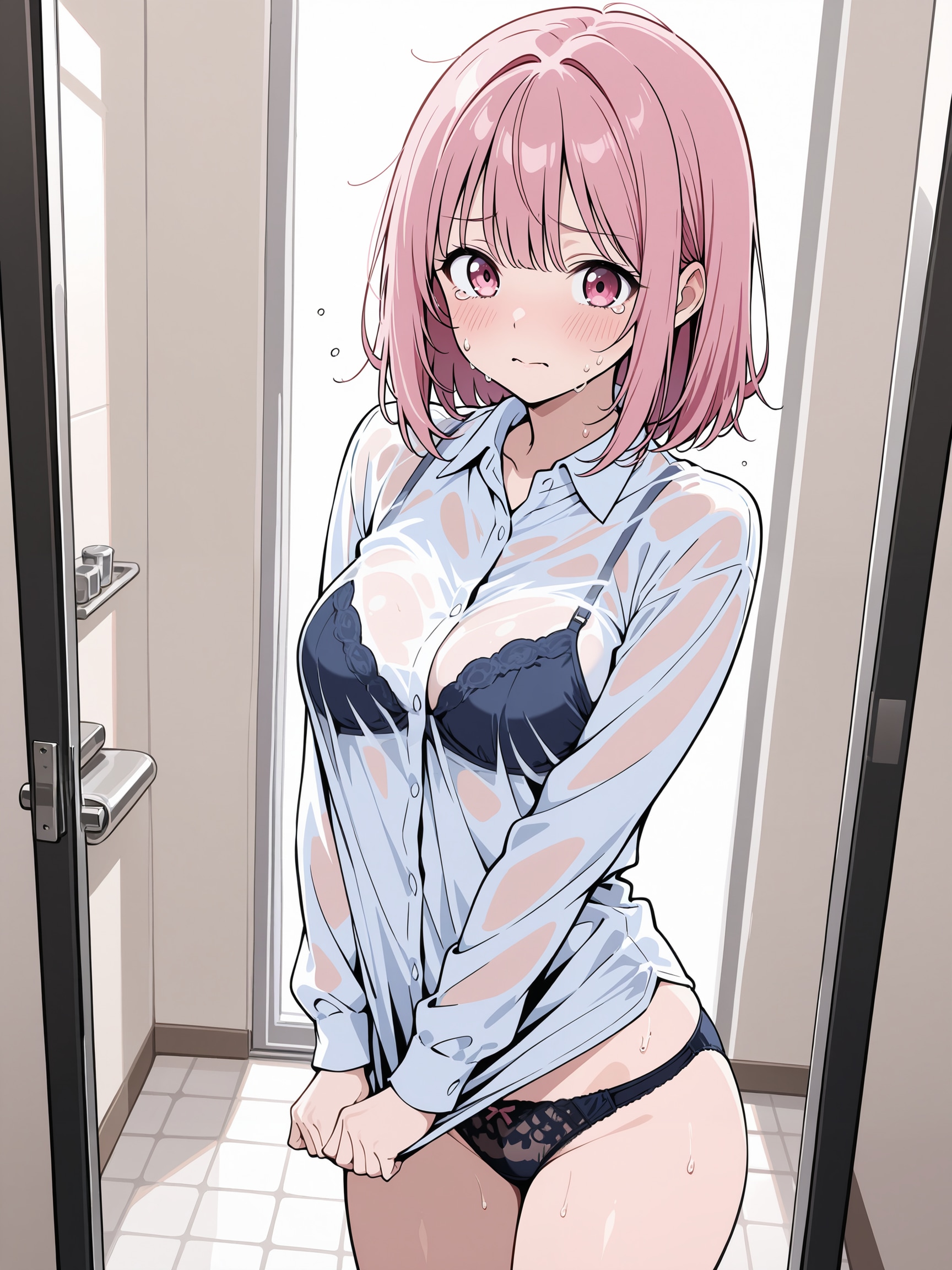 シャツのままシャワーなんて恥ずかしいんですけど💦