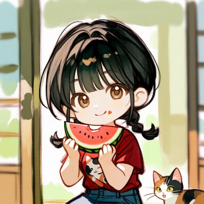 縁側でスイカ | の人気AIイラスト・グラビア