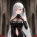銀髪ロングラテックスボンデージドレス女王様ちゃん試作Holara 3枚目