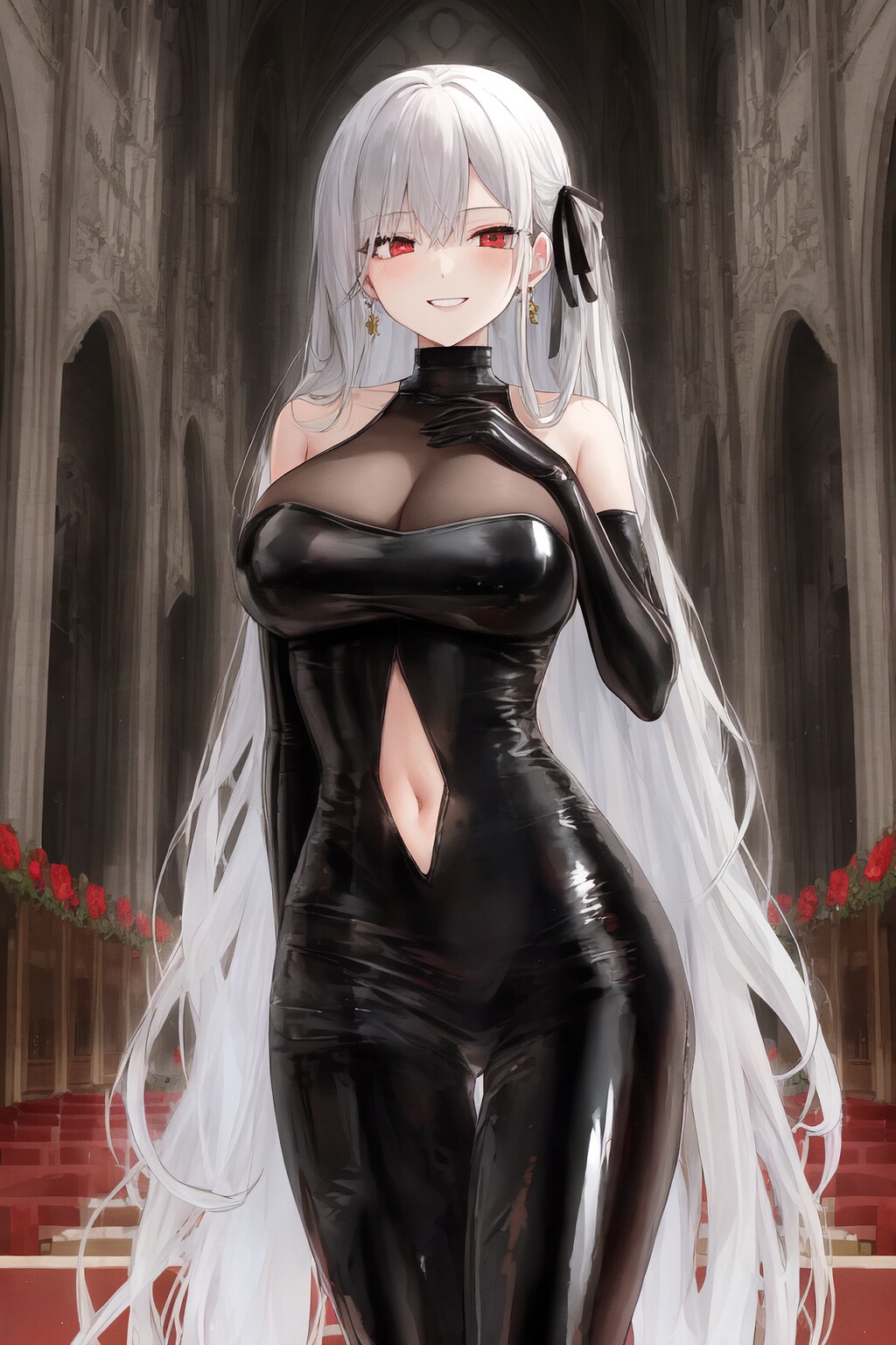 銀髪ロングラテックスボンデージドレス女王様ちゃん試作Holara