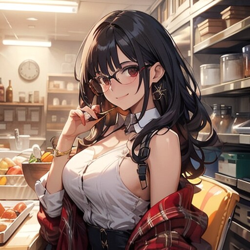 黒髪メガネのお姉さん