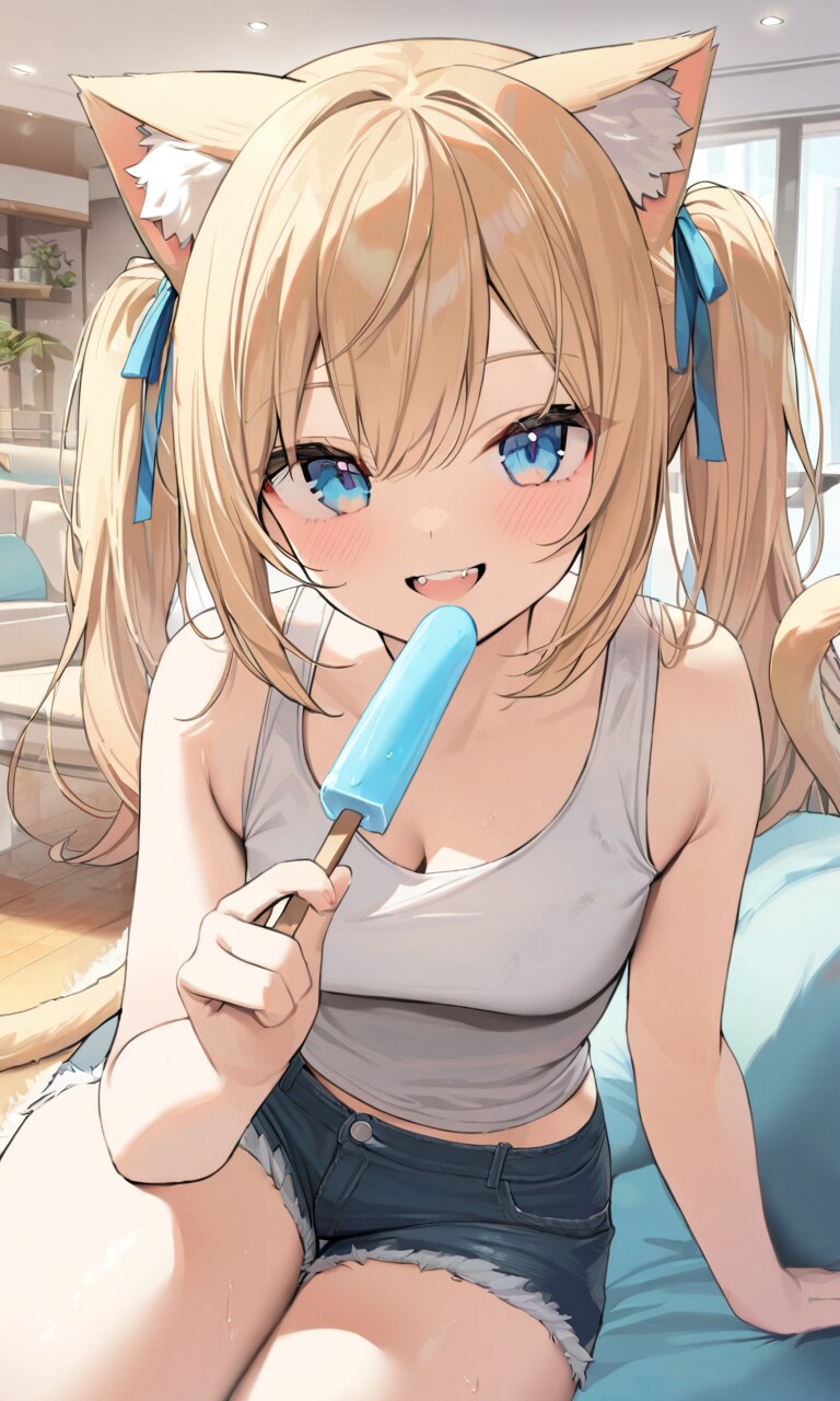 こるり「あちぃあちぃ。チラリズムと」まや「あざとい」「」 | の人気AIイラスト・グラビア