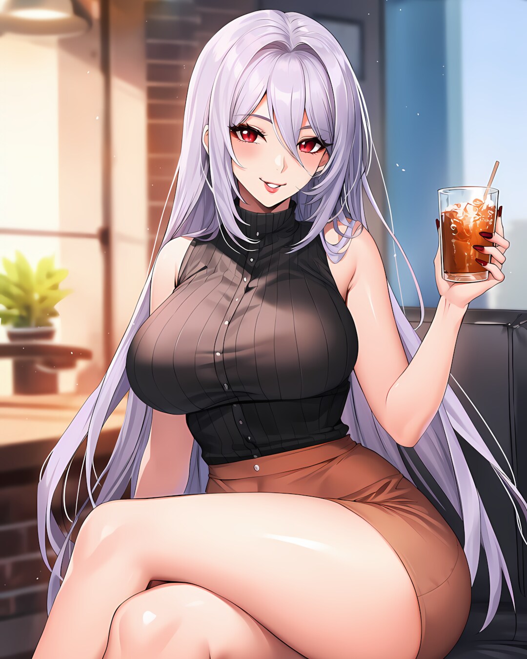 シックなカフェでアイスティーを一息☕️✨ミレナ